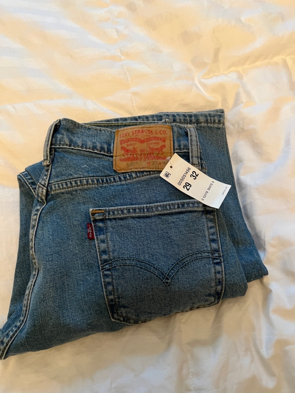 Levi's Blue Denim Jeans with Red Tab and Leather Patch